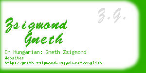 zsigmond gneth business card